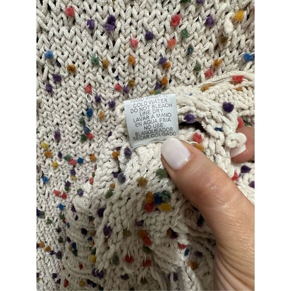Entro Womens Sweater Cropped Knit Long Sleeve Rainbow Confetti Medium - Picture 5 of 9